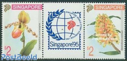 Singapore 1994 Orchids 2v+tab [:T:], Mint NH, Nature - Flowers & Plants - Orchids - Autres & Non Classés