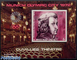 Yemen, Arab Republic 1971 Olympic City/Mozart S/s Imperforated, Mint NH, Performance Art - Sport - Music - Theatre - O.. - Musique