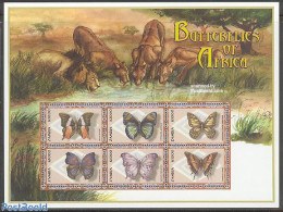 Zambia 2000 Butterflies 6v M/s, Palla Usheri, Mint NH, Nature - Butterflies - Zambie (1965-...)