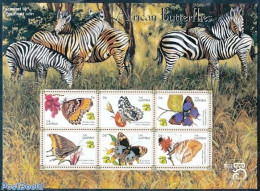 Gambia 1999 Butterflies 6v M/s, Mint NH, Nature - Butterflies - Gambie (...-1964)