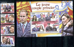Burundi 2011 William & Kate 4v + S/s, Mint NH, History - Kings & Queens (Royalty) - Familles Royales