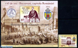 Romania 2012 Bucarest 150 Years Capital 1v + S/s, Mint NH, History - Transport - Various - Coat Of Arms - Decorations .. - Ongebruikt