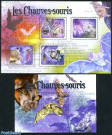 Central Africa 2011 Bats 2 S/s, Mint NH, Nature - Animals (others & Mixed) - Bats - Repubblica Centroafricana