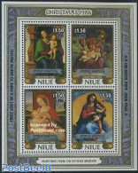 Niue 1986 Visit Of Pope S/s, Mint NH, Religion - Christmas - Pope - Art - Paintings - Noël