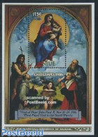 Niue 1986 Visit Of Pope S/s, Mint NH, Religion - Christmas - Pope - Art - Paintings - Christmas