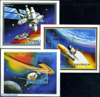 Sierra Leone 1989 Space History 3 S/s, Mint NH, Transport - Space Exploration - Other & Unclassified