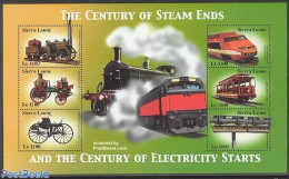 Sierra Leone 2002 Steam, Electricity 6v M/s, Mint NH, Transport - Motorcycles - Railways - Moto