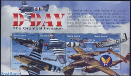 Sierra Leone 2004 D-Day 8v M/s, Mint NH, History - Transport - World War II - Aircraft & Aviation - WW2