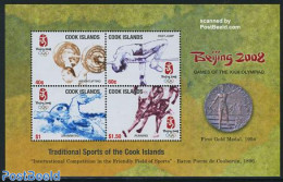 Cook Islands 2008 Beijing Olympics 4v M/s, Mint NH, Nature - Sport - Horses - Athletics - Olympic Games - Swimming - W.. - Athletics