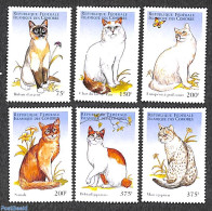 Comoros 1998 Cats 6v, Mint NH, Nature - Cats - Comores (1975-...)