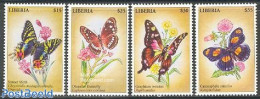 Liberia 2002 Butterflies 4v /Sunset/, Mint NH, Nature - Butterflies - Flowers & Plants - Other & Unclassified