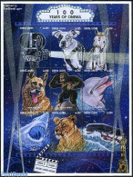 Sierra Leone 1996 Cinema Centenary 9v M/s, Mint NH, Nature - Performance Art - Transport - Cat Family - Dogs - Fish - .. - Peces