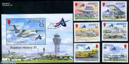 Jersey 2012 Aviation History 6v + S/s, Mint NH, Transport - Aircraft & Aviation - Airplanes