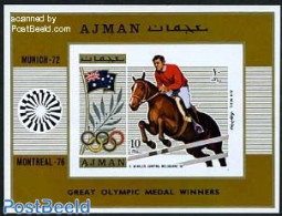 Ajman 1971 Olympic Games, Hans Winkler S/s, Imperforated, Mint NH, Nature - Sport - Horses - Olympic Games - Ajman