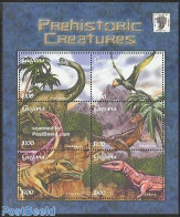 Guyana 2001 Preh. Animals 6v M/s, Mint NH, Nature - Prehistoric Animals - Prehistorics
