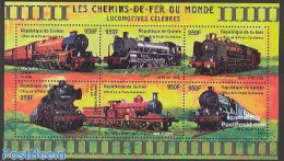 Guinea, Republic 2001 Locomotives 6v M/s, Mint NH, Transport - Railways - Trains