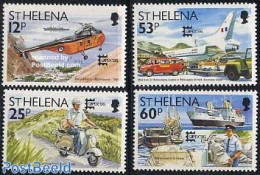 Saint Helena 1996 Capex 4v, Mint NH, Transport - Post - Automobiles - Helicopters - Motorcycles - Aircraft & Aviation .. - Poste
