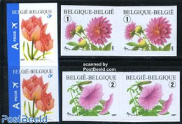Belgium 2007 Flowers 6v From Booklets S-a (3 Sides Perf.), Mint NH, Nature - Flowers & Plants - Nuovi