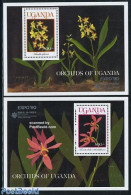 Uganda 1990 Garden Expo 2 S/s, Overprints, Mint NH, Nature - Flowers & Plants - Sonstige & Ohne Zuordnung