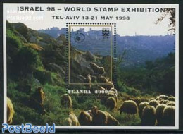 Uganda 1998 ISRAEL 98 S/s, Overprint, Mint NH, Nature - Cattle - Philately - Sonstige & Ohne Zuordnung