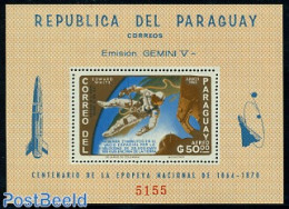 Paraguay 1966 Gemini V S/s, Mint NH, Transport - Space Exploration - Paraguay