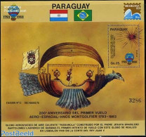 Paraguay 1983 Brasiliana 83 S/s, Mint NH, Nature - Transport - Birds - Philately - Balloons - Montgolfières