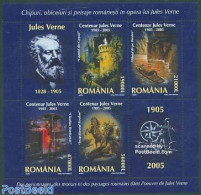 Romania 2005 Jules Verne S/s, Mint NH, Nature - Transport - Horses - Railways - Ships And Boats - Art - Castles & Fort.. - Neufs