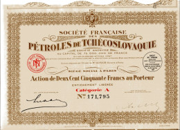 Société Francaise Des PÉTROLES De TCHÉCOSLOVAQUIE - Erdöl