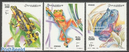Somalia 2002 Frogs 3v, Mint NH, Nature - Frogs & Toads - Reptiles - Somalie (1960-...)