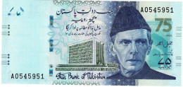 Pakistan 75rupee 2023 P57a Uncirculated Banknote - Pakistán