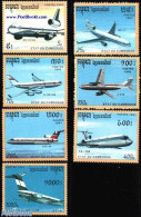 Cambodia 1991 Aeroplanes 7v, Mint NH, Transport - Aircraft & Aviation - Avions