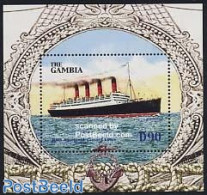 Gambia 2004 Ships S/s, Aquitania, Mint NH, Transport - Ships And Boats - Ships
