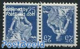 Switzerland 1909 Tete Beche Pair 25+25, Mint NH - Unused Stamps