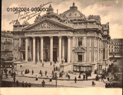 BRUXELLES. Carte Panorama (180x140mm) -  La Bourse.     (scans Recto-verso) - Monumenten, Gebouwen
