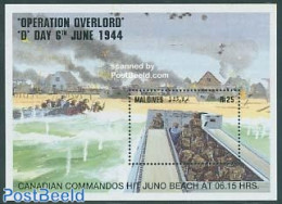 Maldives 1994 D-Day S/s, Mint NH, History - Transport - World War II - Ships And Boats - Guerre Mondiale (Seconde)