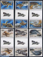 Netherlands Antilles 2004 Turtles 6v Gutterpairs, Mint NH, Nature - Reptiles - Turtles - Other & Unclassified