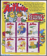 Nevis 2004 Arthur, Reading 6v M/s, Brain, Mint NH, Art - Books - Children's Books Illustrations - Libraries - St.Kitts Und Nevis ( 1983-...)