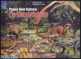 Papua New Guinea 2004 Preh. Animals 6v M/s, Edmontonia, Mint NH, Nature - Prehistoric Animals - Préhistoriques