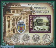 Romania 2007 Old Bucharest S/s, Mint NH, History - Transport - Coat Of Arms - Automobiles - Zeppelins - Art - Architec.. - Unused Stamps