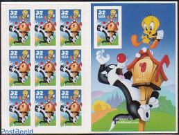United States Of America 1998 Tweety & Sylvester M/s Imperforated Stamp Right, Mint NH, Art - Comics (except Disney) - Nuevos