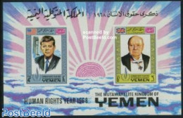 Yemen, Kingdom 1968 Human Rights S/s, Mint NH, History - American Presidents - Churchill - Human Rights - Sir Winston Churchill