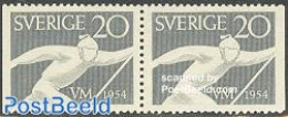 Sweden 1954 Skiing Booklet Pair, Mint NH, Sport - Skiing - Unused Stamps