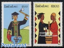 Zimbabwe 2004 Woman Rights 2v, Mint NH, Health - History - Food & Drink - Women - Alimentation