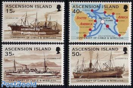 Ascension 1999 Cable & Wireless 4v, Mint NH, Transport - Various - Ships And Boats - Maps - Ships