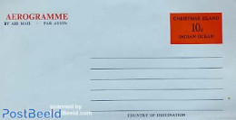 Christmas Islands 1971 Aerogramme 10c Black/red, Unused Postal Stationary - Christmaseiland