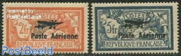 France 1927 Airmail Overprints 2v, Unused (hinged), Transport - Aircraft & Aviation - Neufs