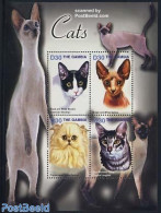 Gambia 2004 Cats 4v M/s, Mint NH, Nature - Cats - Gambia (...-1964)