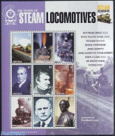 Grenada 2004 Steam Locomotives 9v M/s, GN Stirling Single, Mint NH, Transport - Railways - Trains