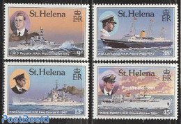 Saint Helena 1987 Royal Visits 4v, Mint NH, History - Transport - Kings & Queens (Royalty) - Ships And Boats - Familles Royales