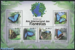 Mozambique 2011 Int. Forest Year, Butterflies 6v M/s, Mint NH, Nature - Butterflies - Mosambik